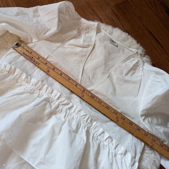 ARITZIA Sunday best jinx peplum blouse poplin white xxs - Picture 10 of 13